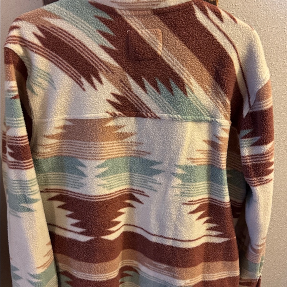Thread & Supply Tullis Multicolor MAUVE TEAL AZTEC Fleece Jacket - Picture 5 of 5